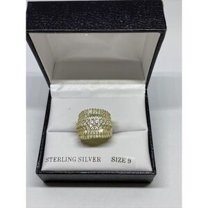 Tiara .925 Sterling Silver Cubic Zirconia SRZ1400GP Cluster Ring MSRP $135 NM176